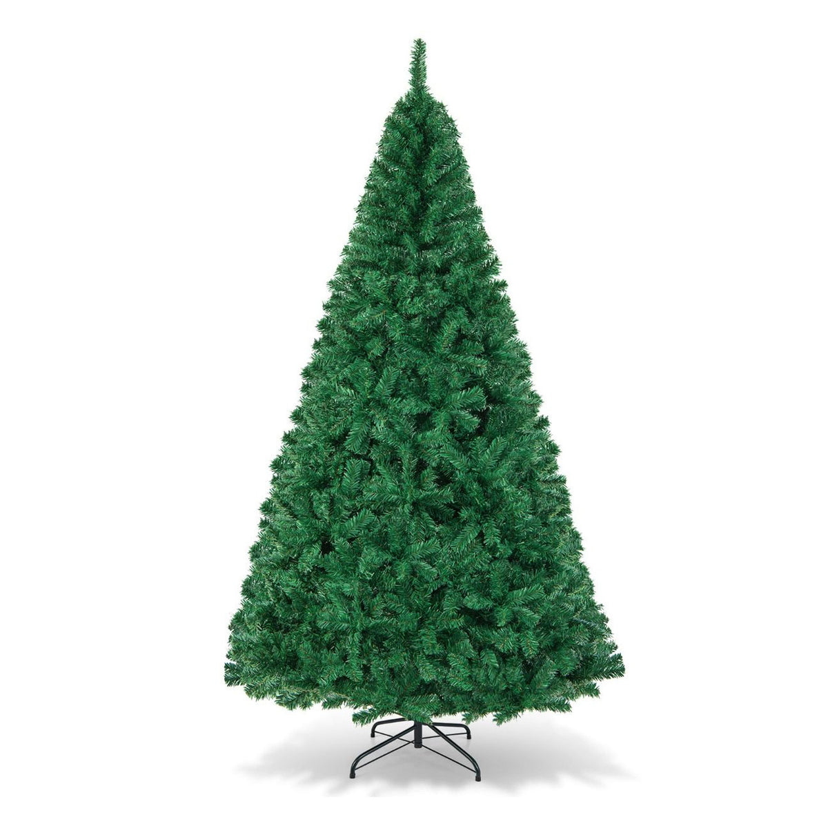 2.4m Unlit Artificial Christmas Tree Pine Xmas Tree Metal Stand 1138 Tips Green