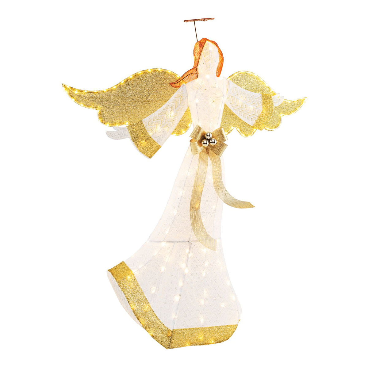 Pre-Lit Christmas Angel 160cm 180 Warm White LED Halo Wings Indoor Outdoor
