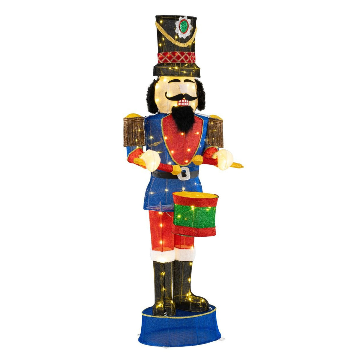 Pre-Lit Christmas Nutcracker Soldier 185cm 100 LED Lights Ground Stakes Outdoor