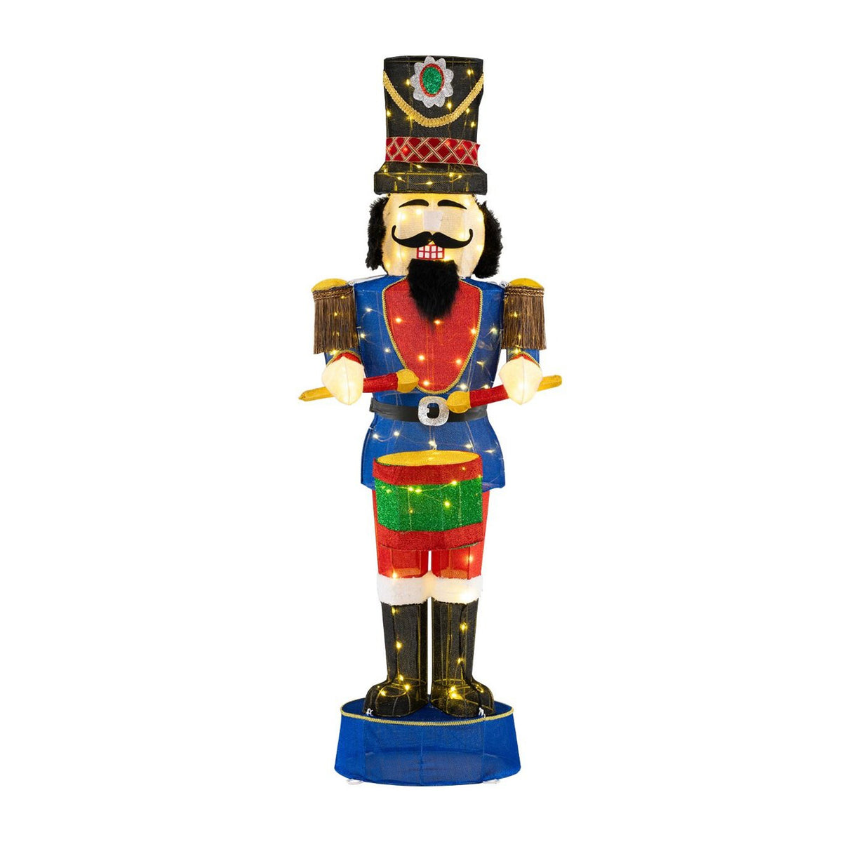 Pre-Lit Christmas Nutcracker Soldier 185cm 100 LED Lights Ground Stakes Outdoor