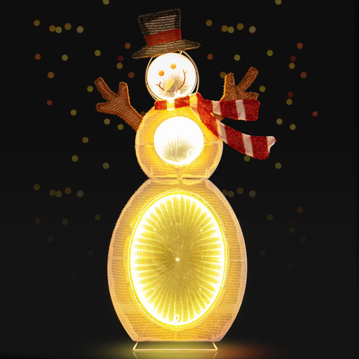 Pre-Lit Christmas Snowman 79cm 105 LED Lights Indoor Outdoor Weatherproof Decor