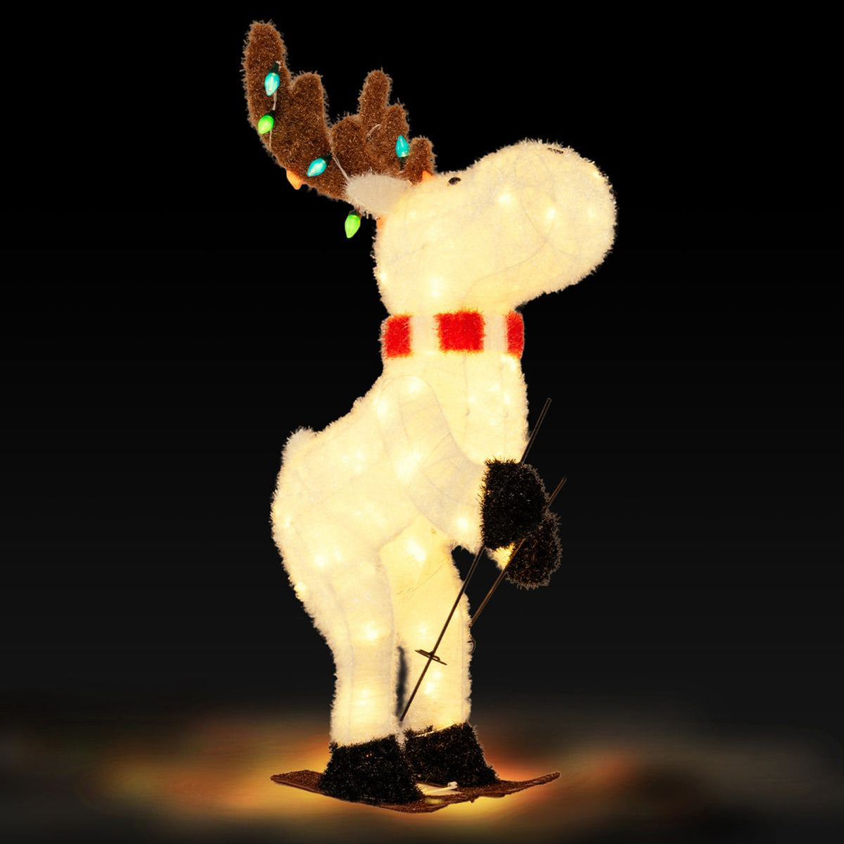 Animated Christmas Reindeer 111cm 98 Warm White LED 12 Colourful Lights Outdoor