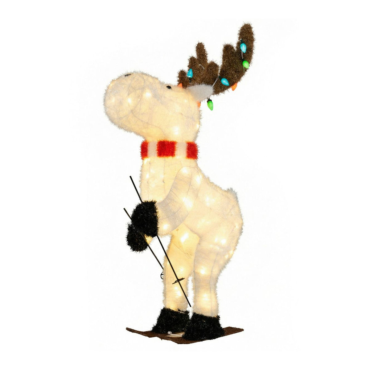 Animated Christmas Reindeer 111cm 98 Warm White LED 12 Colourful Lights Outdoor