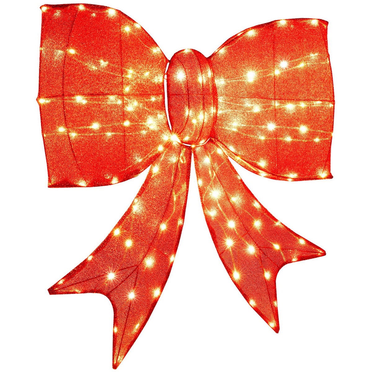 Pre-Lit Christmas Bow Decoration 93cm 150 Warm White LED Lights Outdoor Red