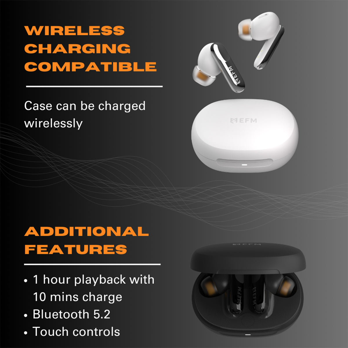 EFM Chicago TWS Earbuds with ANC – Black