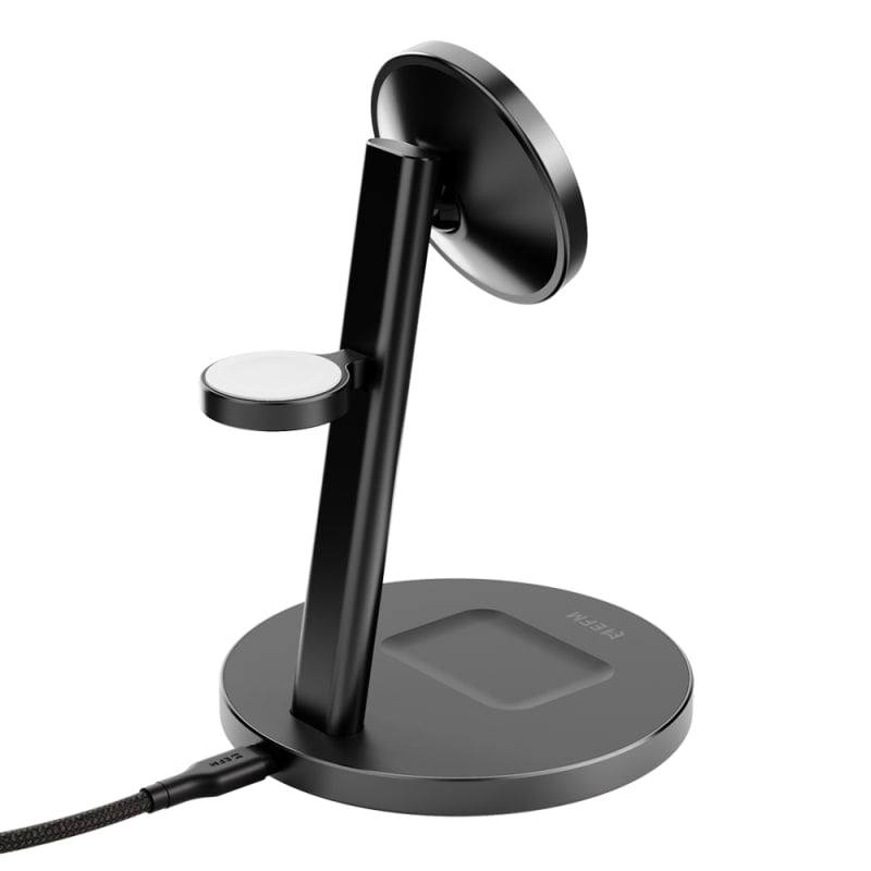 EFM Qi2 Trio Wireless Charge Stand – 30W Power & 5W Power Compatible