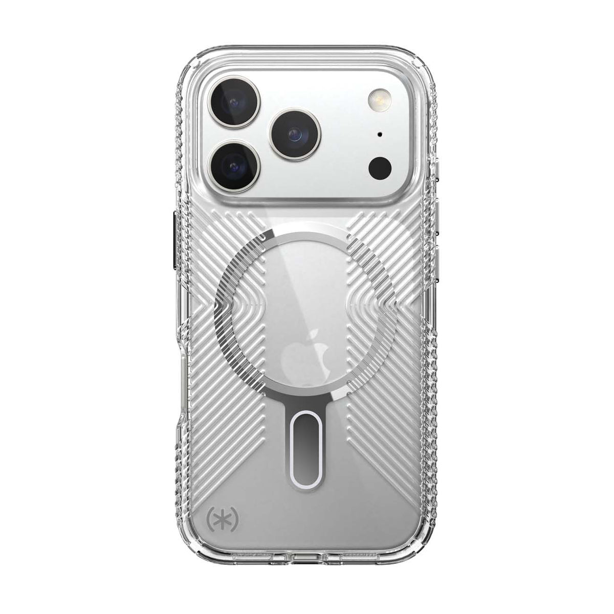 Speck Presidio Clear Grip MagSafe Case With ClickLock for iPhone 17 Pro - Clear/Silver