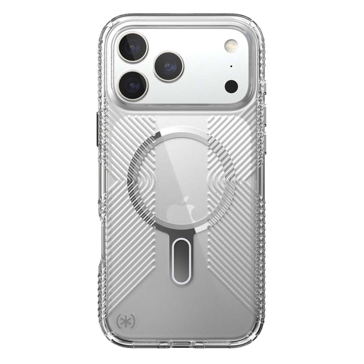 Speck Presidio Clear Grip MagSafe Case With ClickLockfor- iPhone 17 Pro Max - Clear/Silver