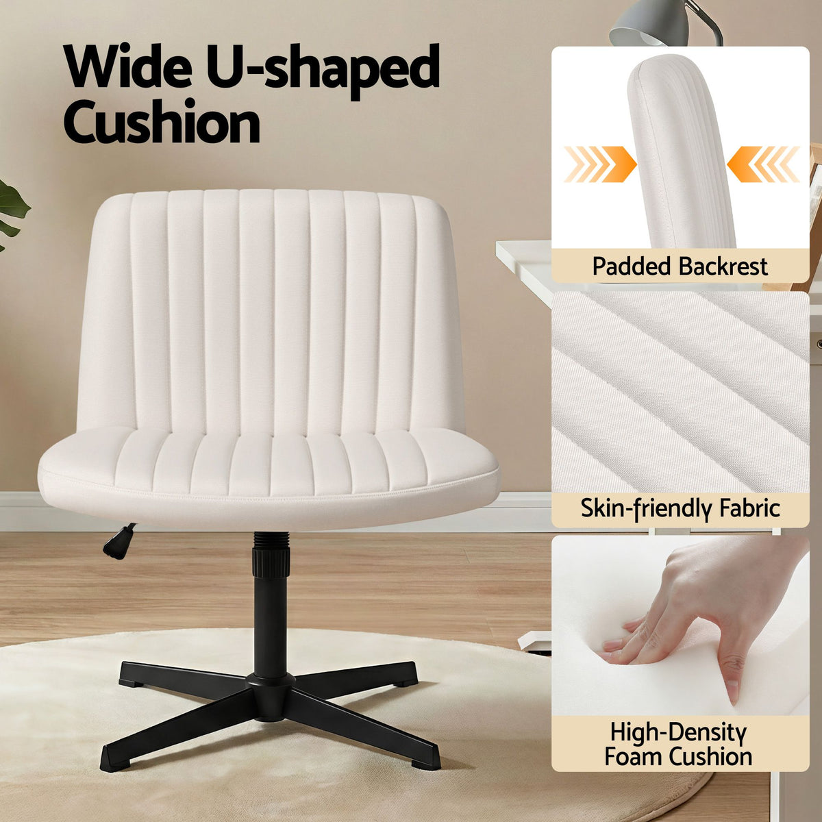 Artiss Home Office Desk Chair Set 140cm Computer Desk Bookshelves Armless Chairs