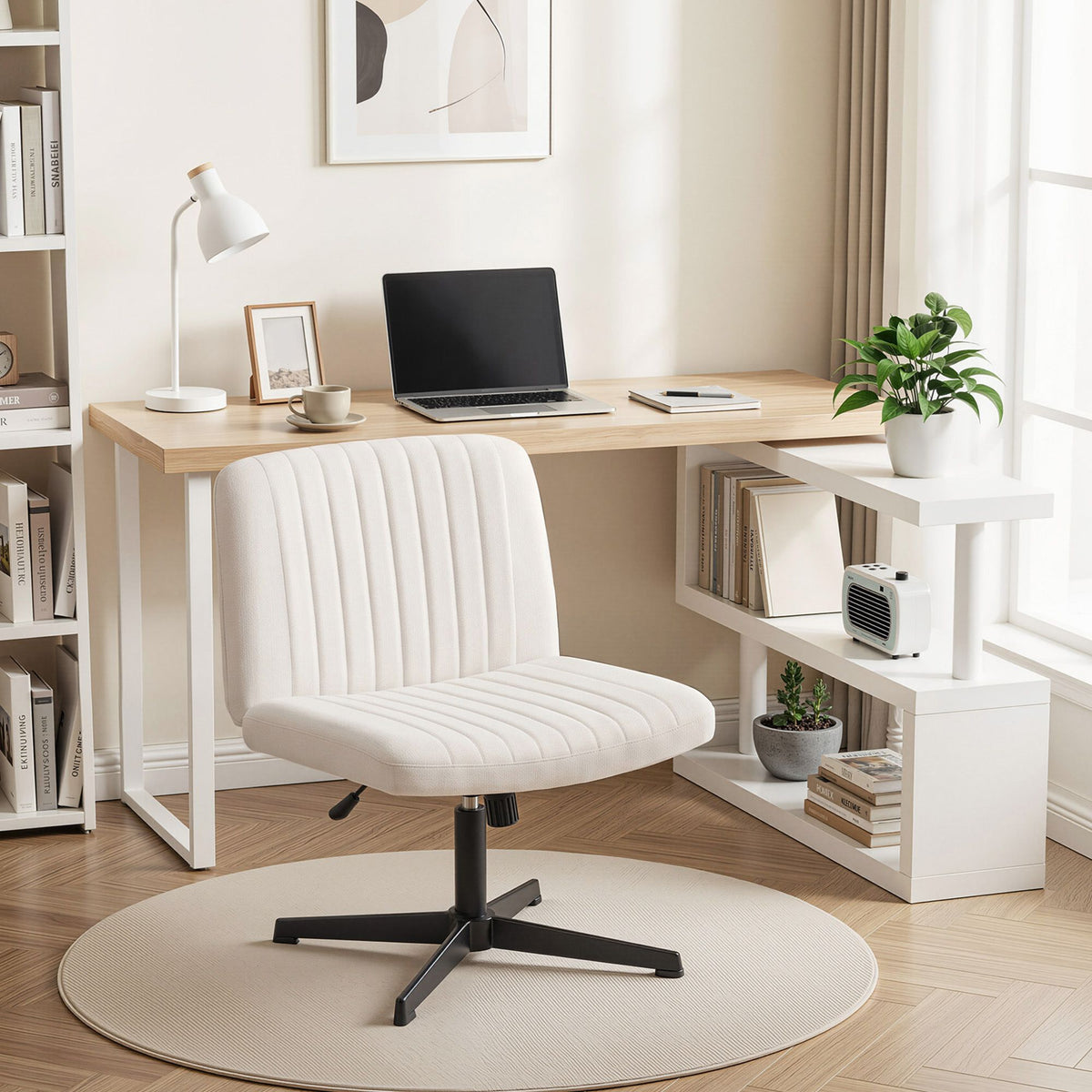 Artiss Home Office Desk Chair Set 140cm Computer Desk Bookshelves Armless Chairs