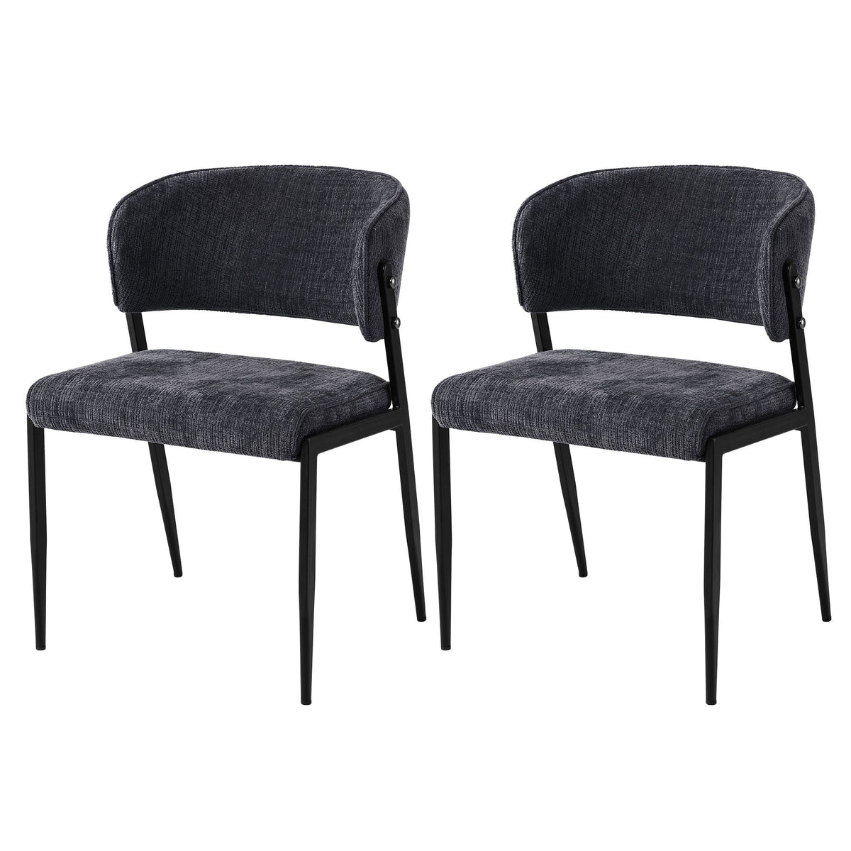 Artiss Dining Chairs Set of 2 Linen Fabric Soft Upholstered Chairs Charcoal