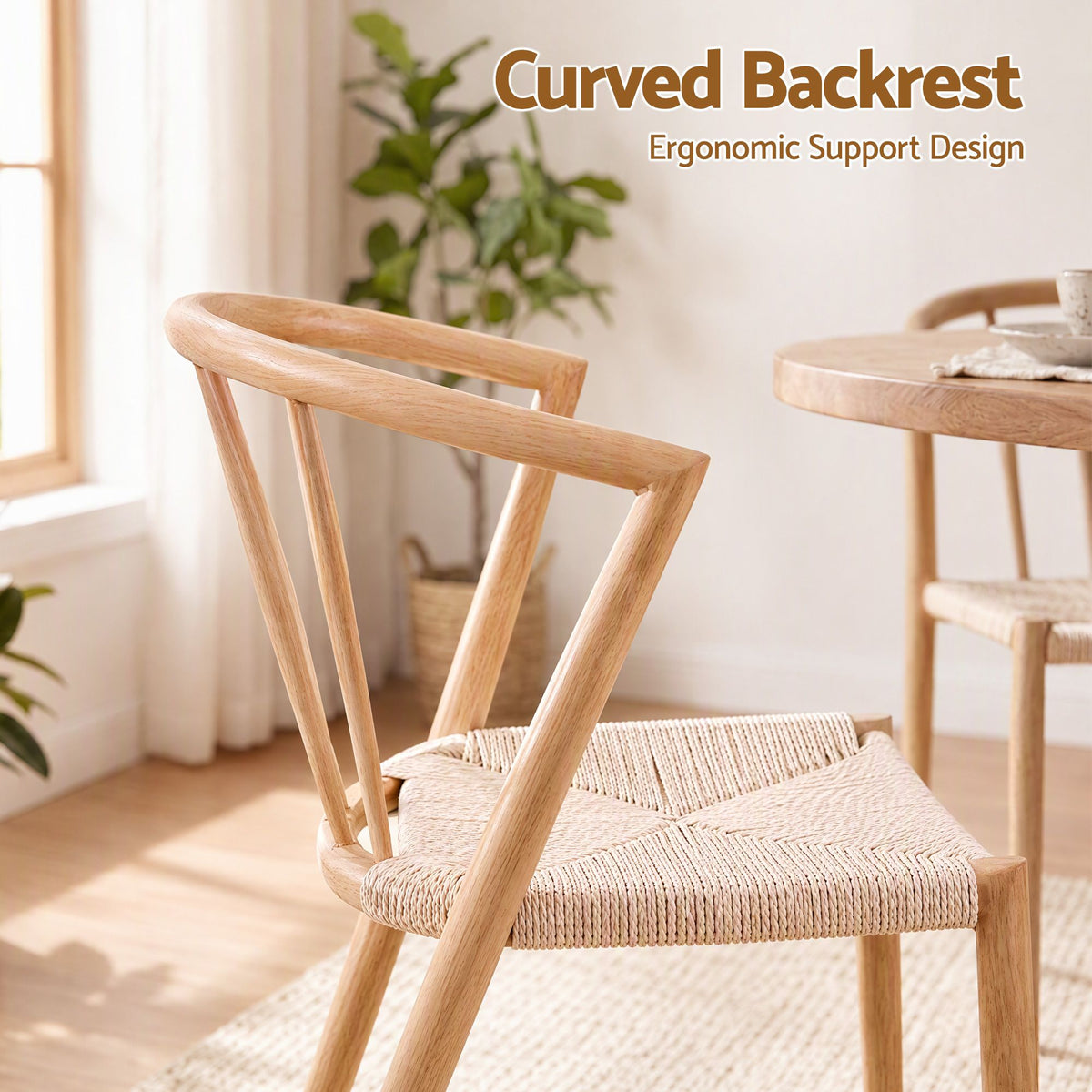 Artiss Dining Chairs x1, Leisure Accent Chair for Living Room & Balcony Woven Seat Spindle Back
