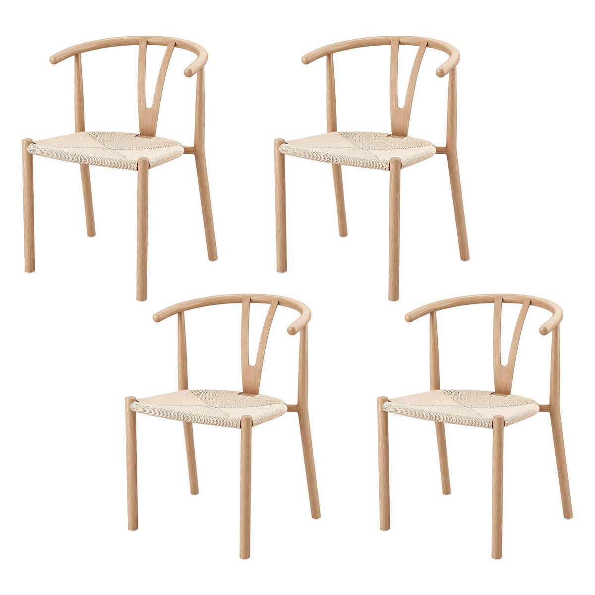 Artiss Dining Chairs Set of 4, Y-Back Leisure Accent Chair for Living Room & Balcony Woven Seat