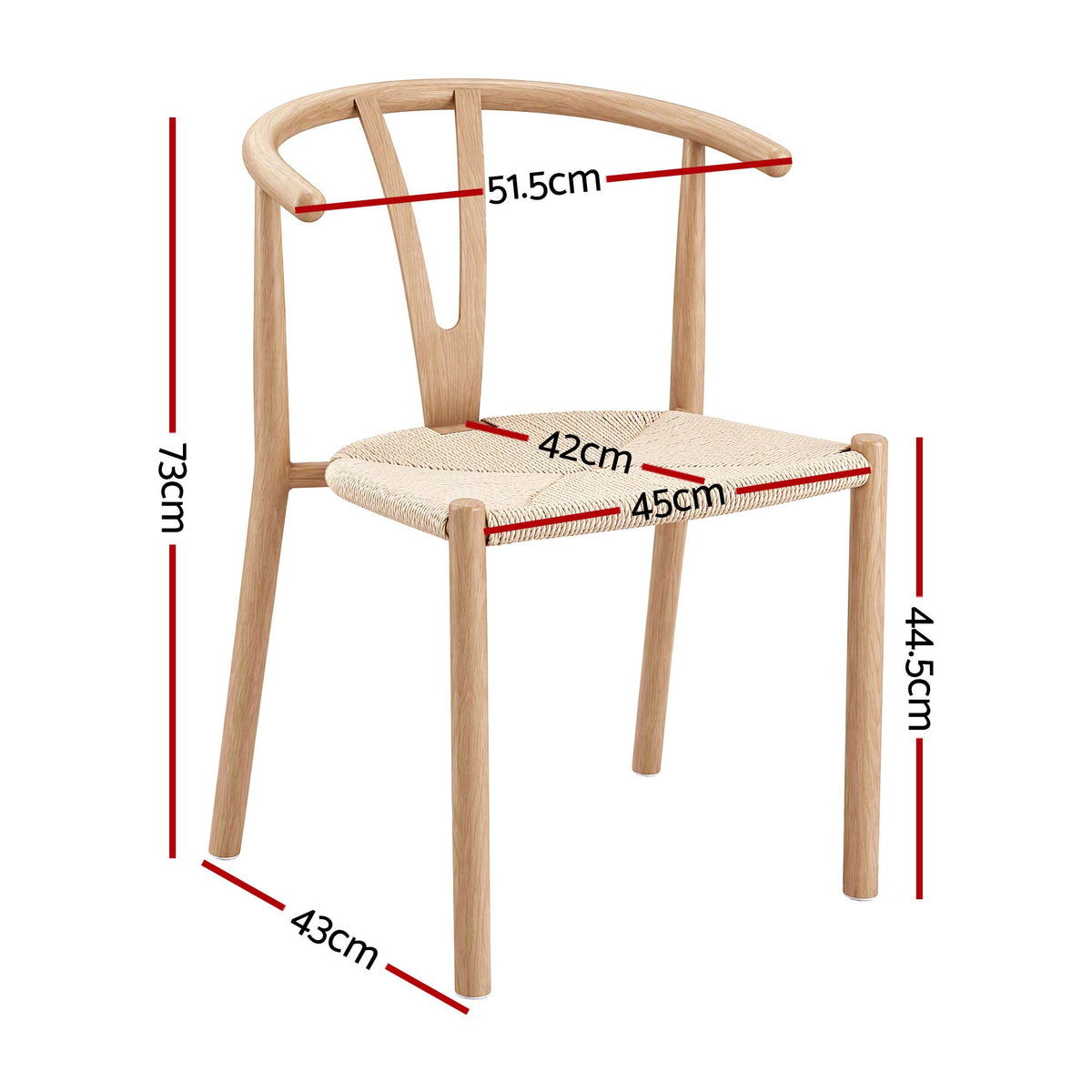 Artiss Dining Chairs Set of 4, Y-Back Leisure Accent Chair for Living Room & Balcony Woven Seat