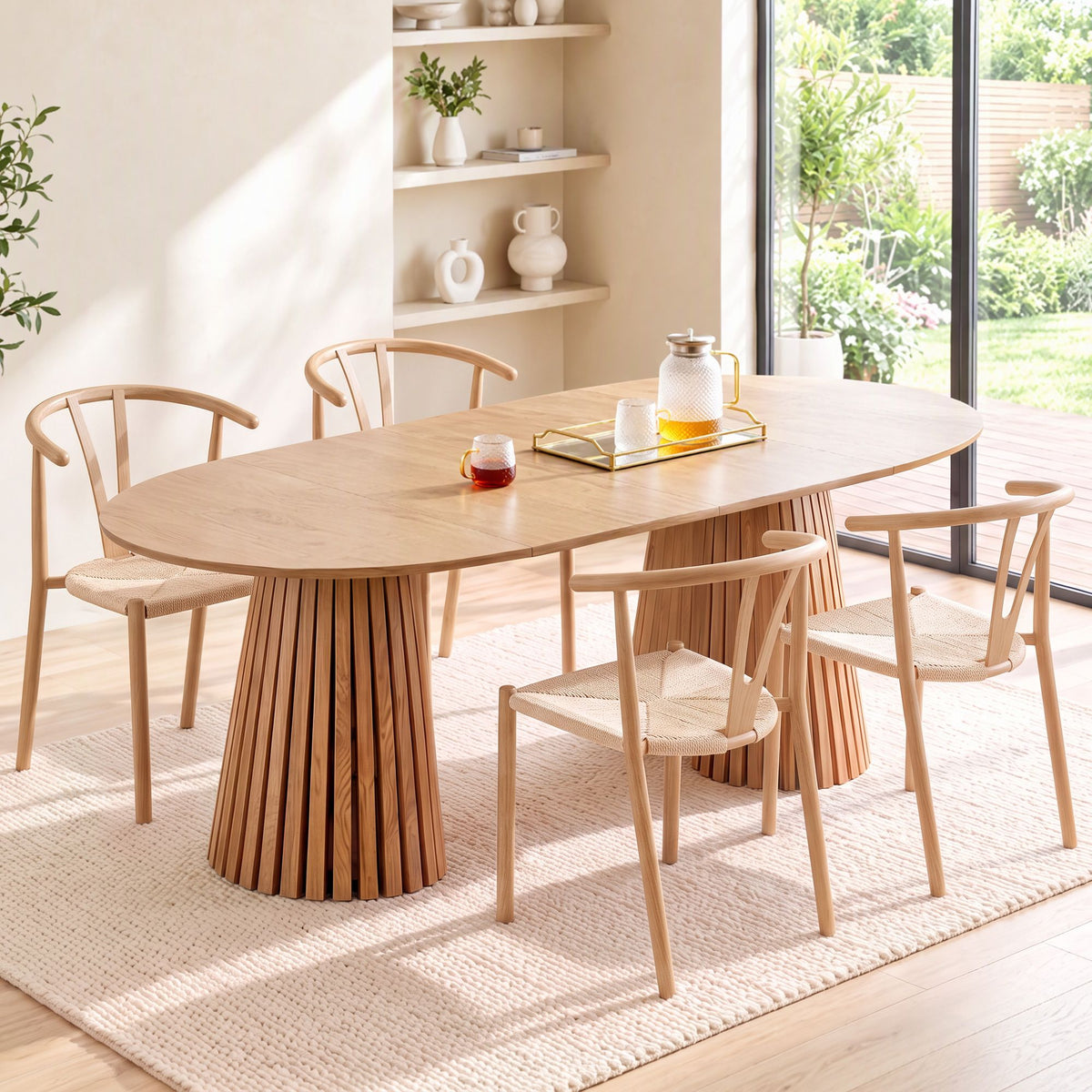 Artiss Dining Chairs Set of 4, Y-Back Leisure Accent Chair for Living Room & Balcony Woven Seat