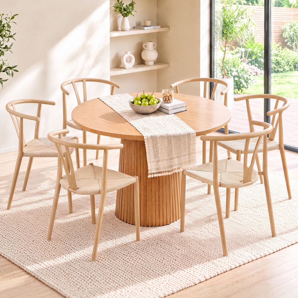 Artiss Dining Chairs Set of 6, Y-Back Leisure Accent Chair for Living Room & Balcony Woven Seat