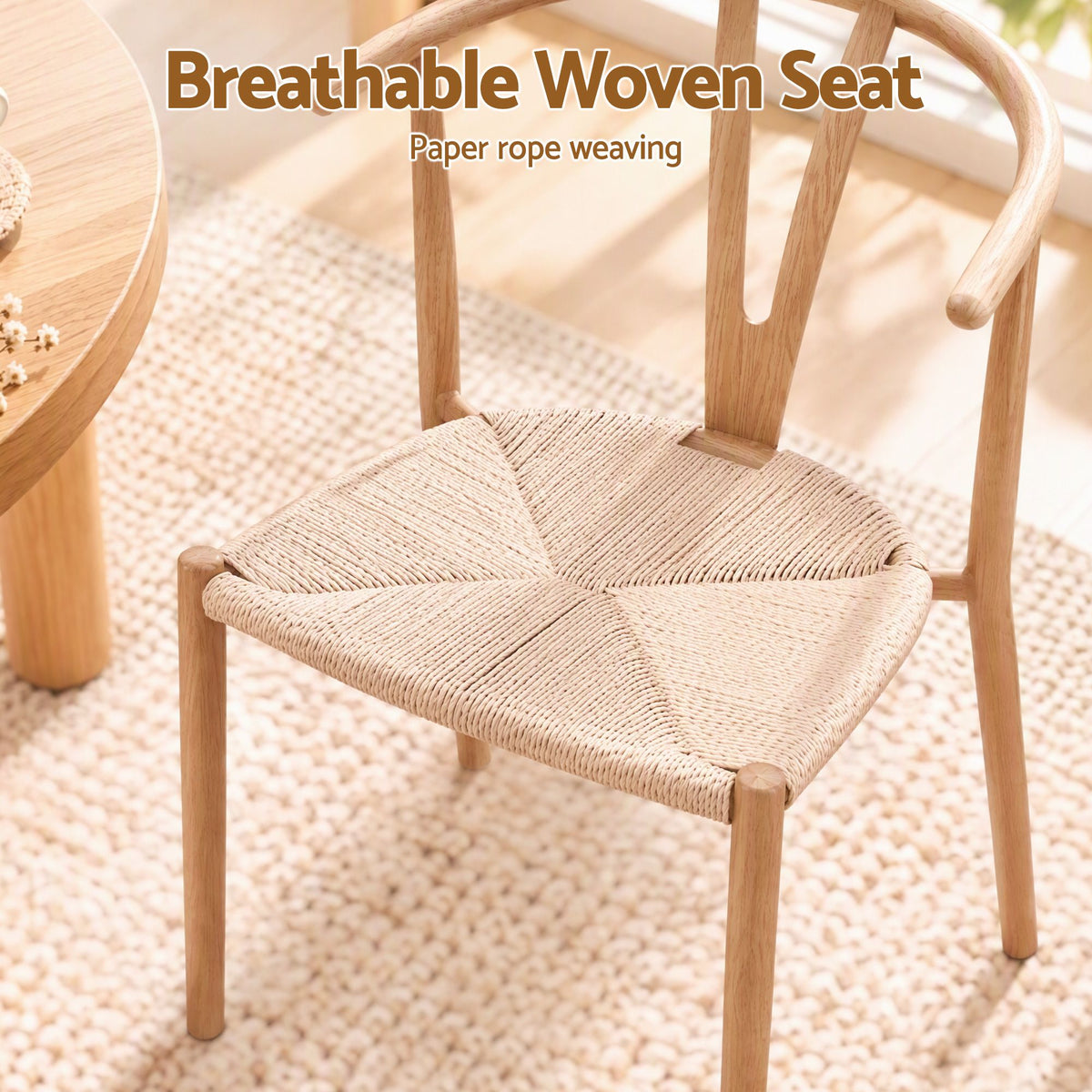 Artiss Dining Chairs Set of 6, Y-Back Leisure Accent Chair for Living Room & Balcony Woven Seat