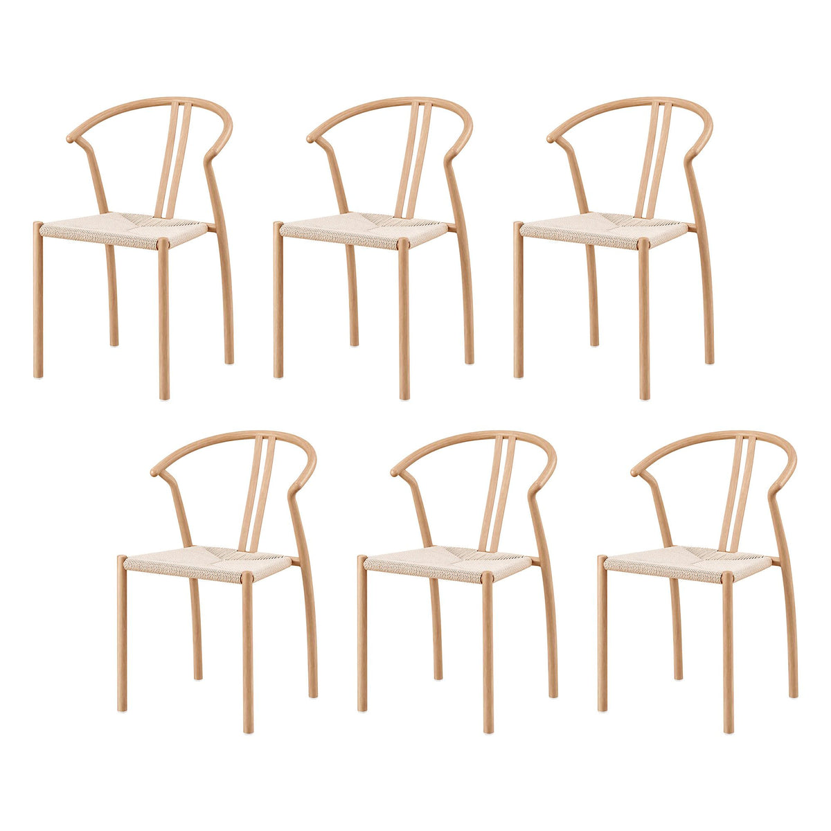 Artiss Dining Chairs Set of 6, Accent Chair for Living Room & Balcony Double Slat Back