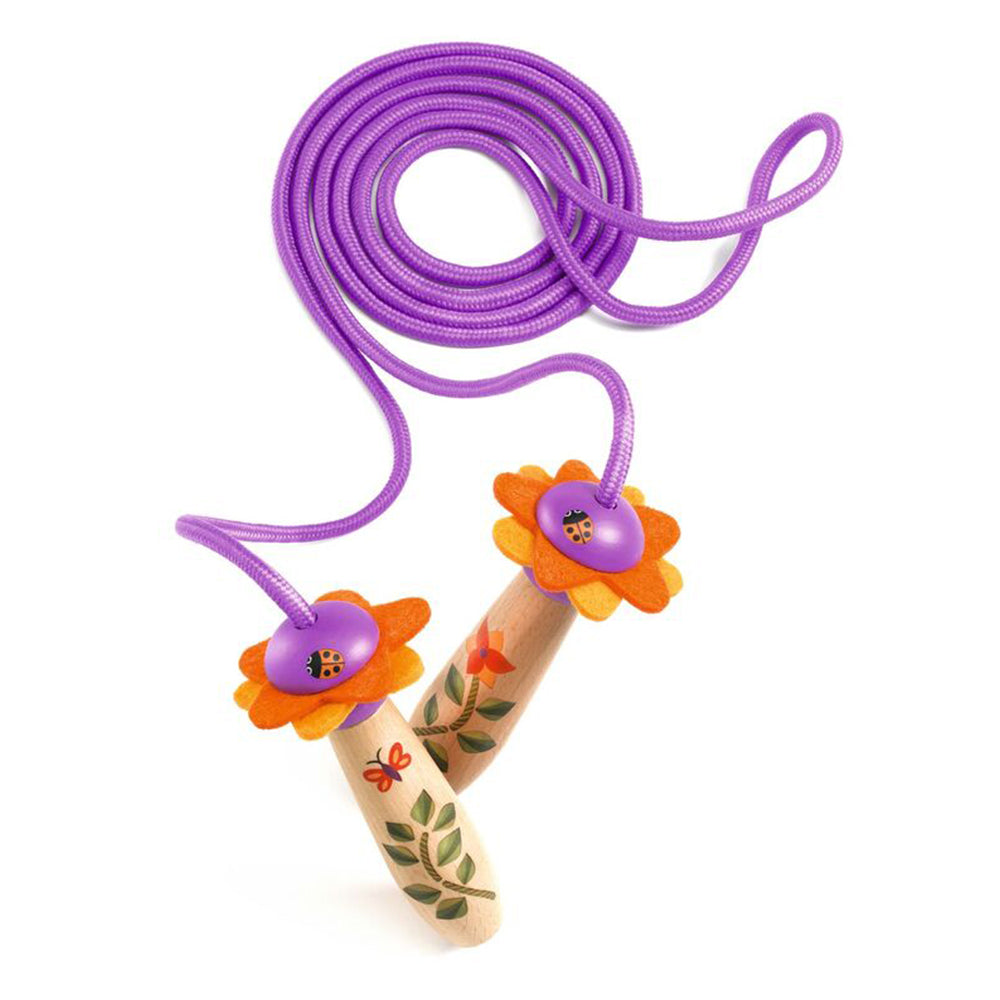 Djeco Florita Adjustable Skipping Rope with Wooden Handles for 4+Years Kids