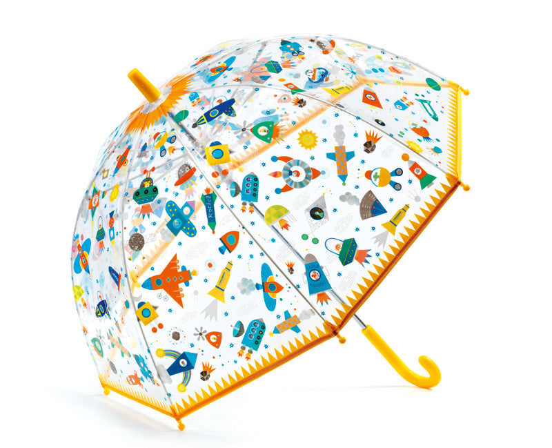 Djeco Space PVC Transparent Dome Child Umbrella Rain Protection Parasol