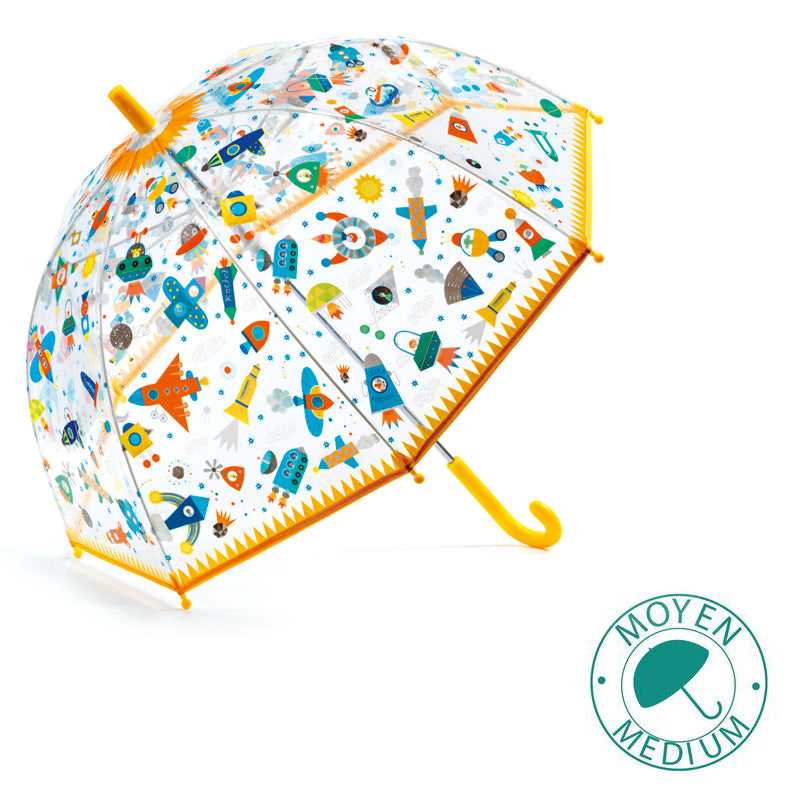 Djeco Space PVC Transparent Dome Child Umbrella Rain Protection Parasol