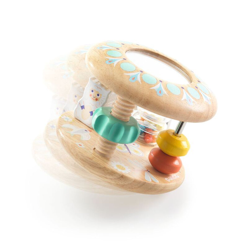 Djeco BabyTutti Activity Rattle Wooden Early Learning Toy for 10 Months+