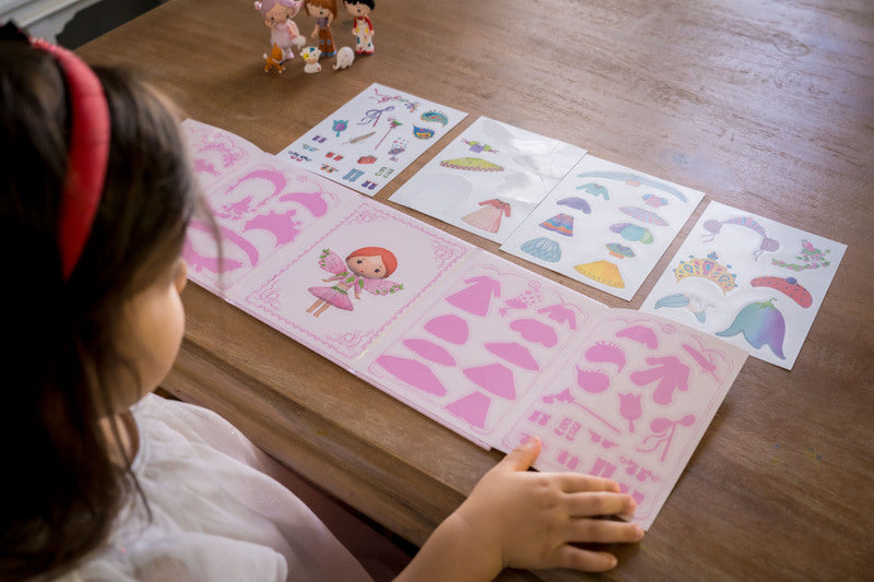 Djeco Lilyruby Tinyly Wardrobe Fashion Sticker Booklet Set