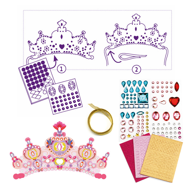 Djeco Princess Tiara DIY Craft Kit Children Creative Activity Play Set