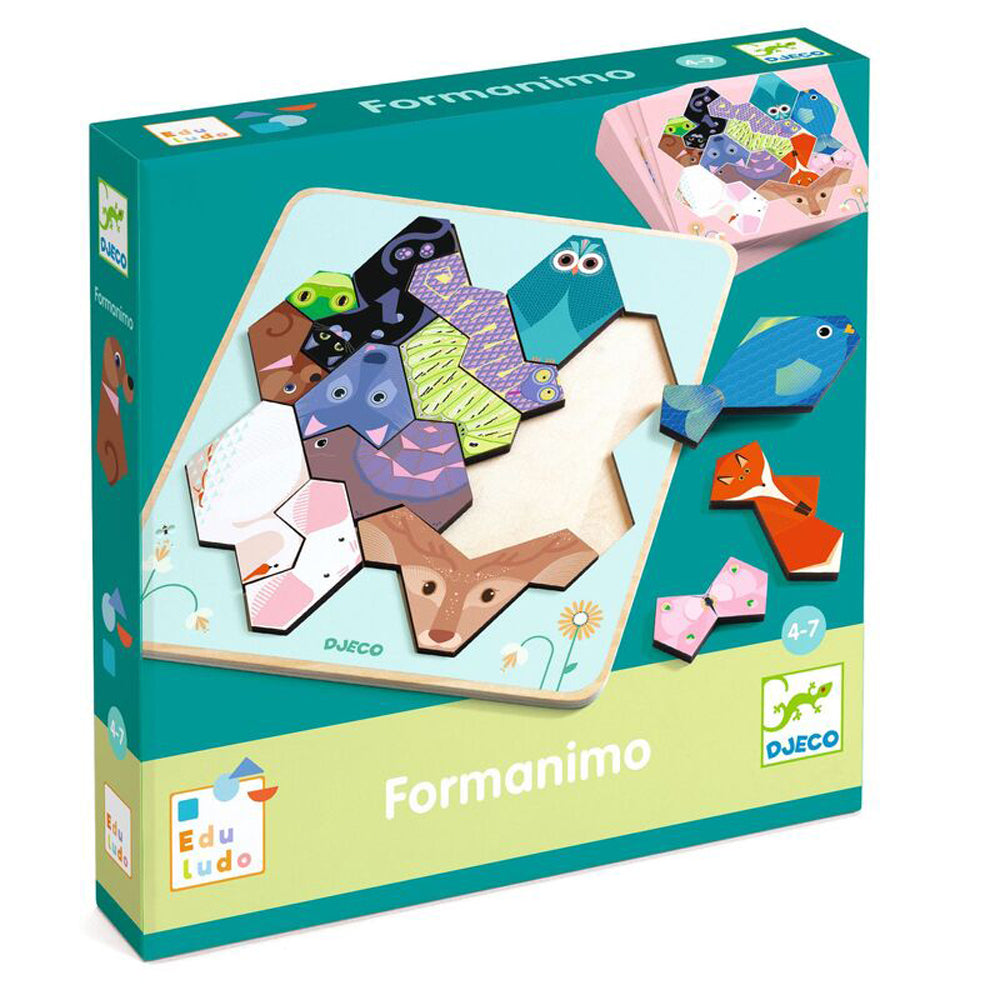 Djeco Kids Educational FormAnimo Animal Geometry Game for Ages 4+