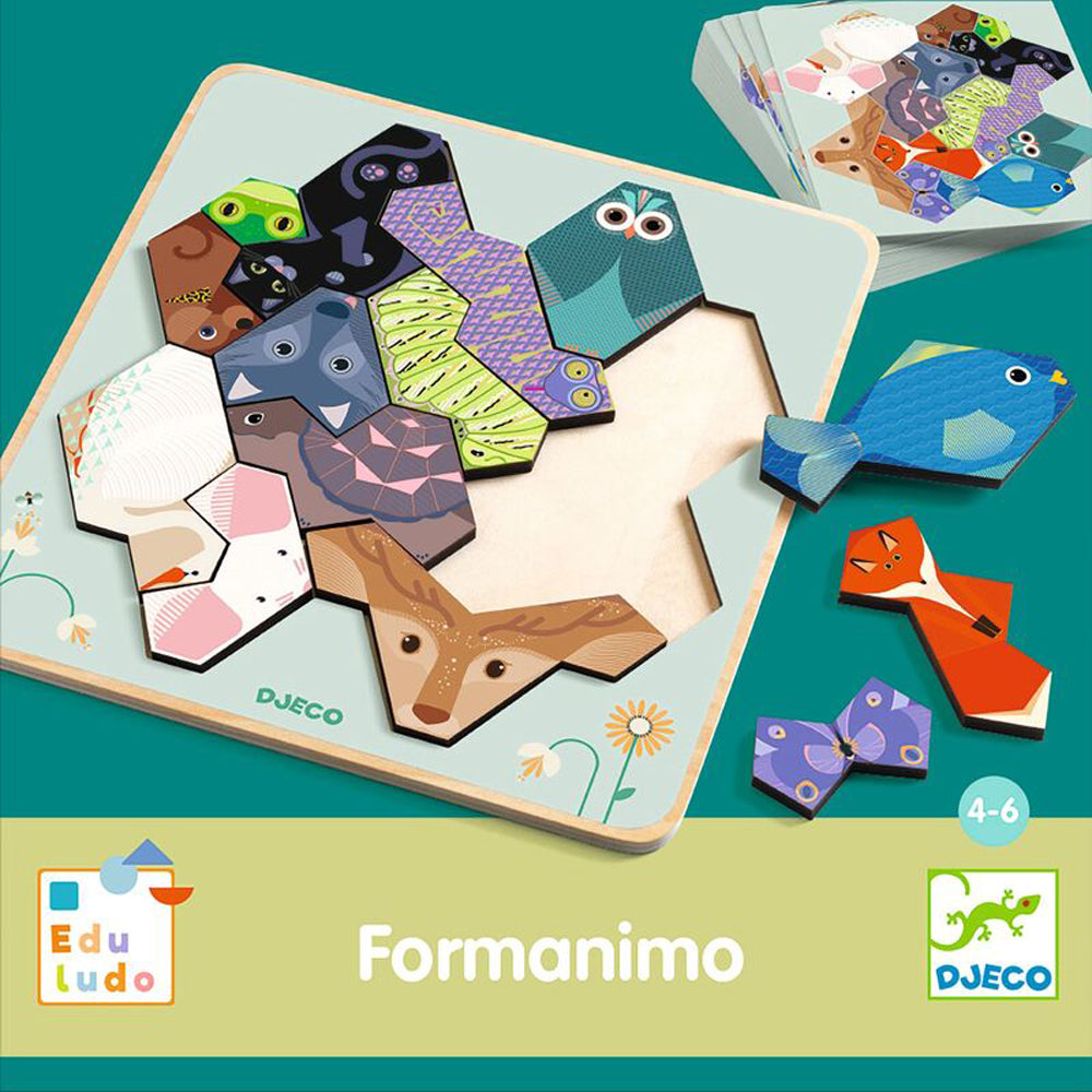 Djeco Kids Educational FormAnimo Animal Geometry Game for Ages 4+