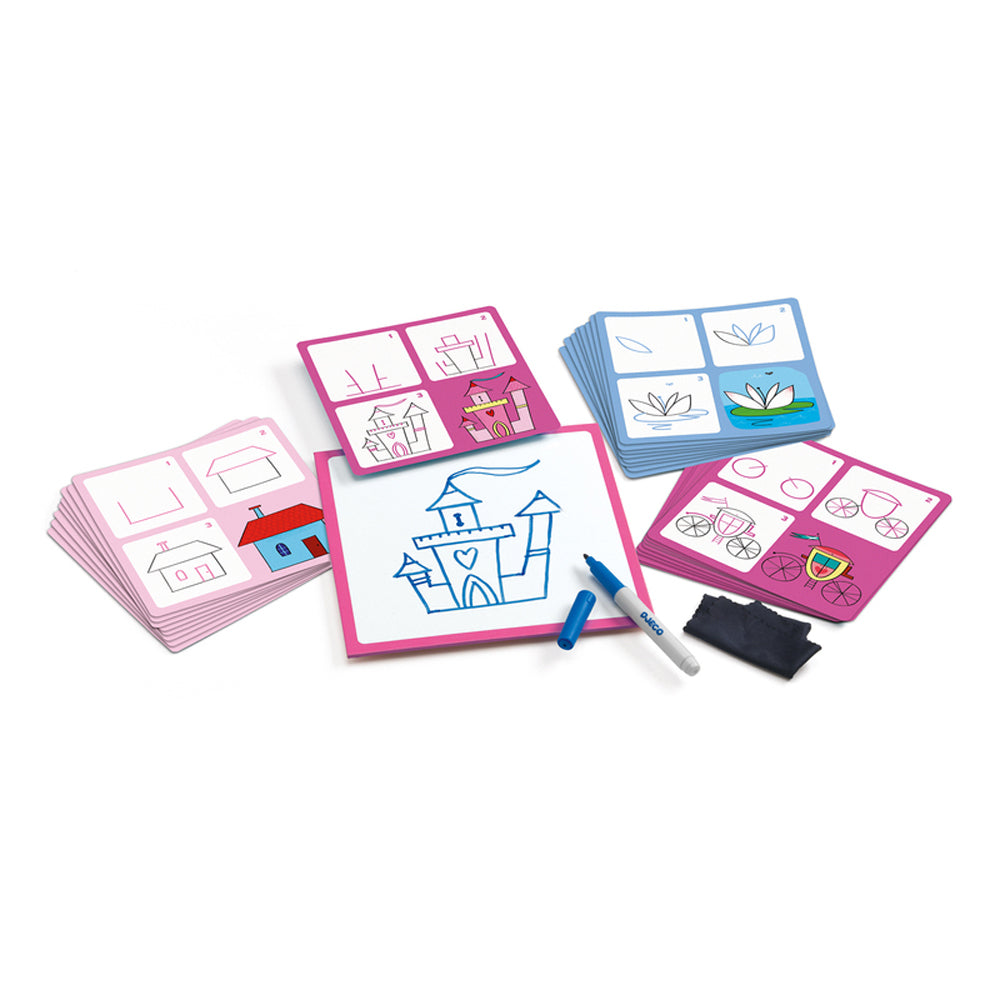 Djeco Step by Step Josephine Learn to Draw with White Board Art Kit 3+ Years