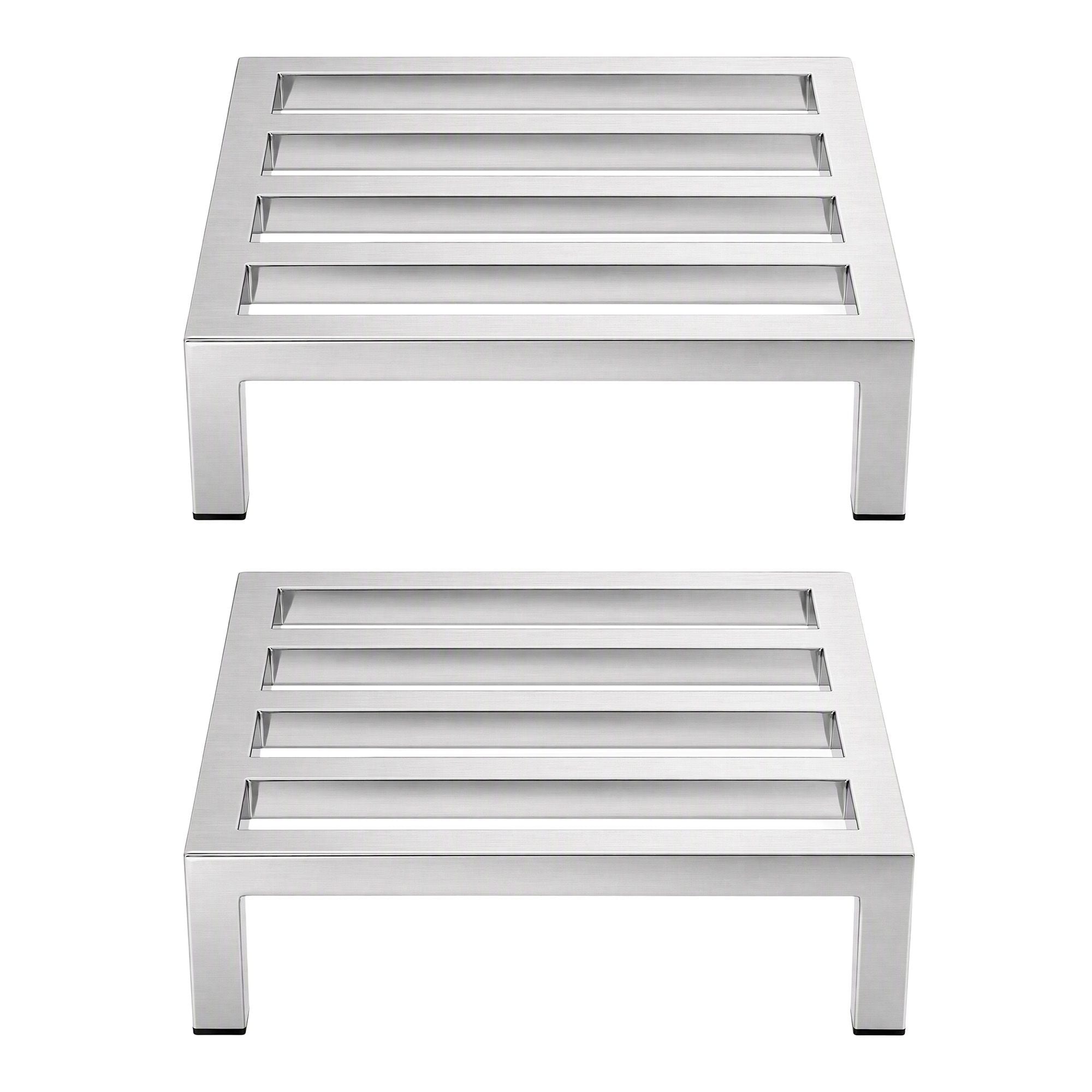 Giantz 35x35cm Dunnage Rack 2-Pack Stainless Steel Kitchen Floor Stand
