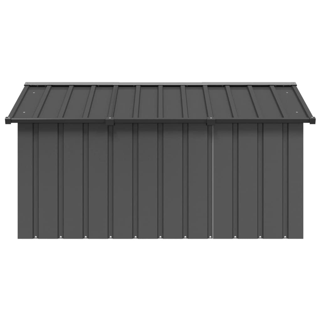 Dog House Galvanised Steel Outdoor Kennel Shelter 116.5x153x81.5cm Anthracite