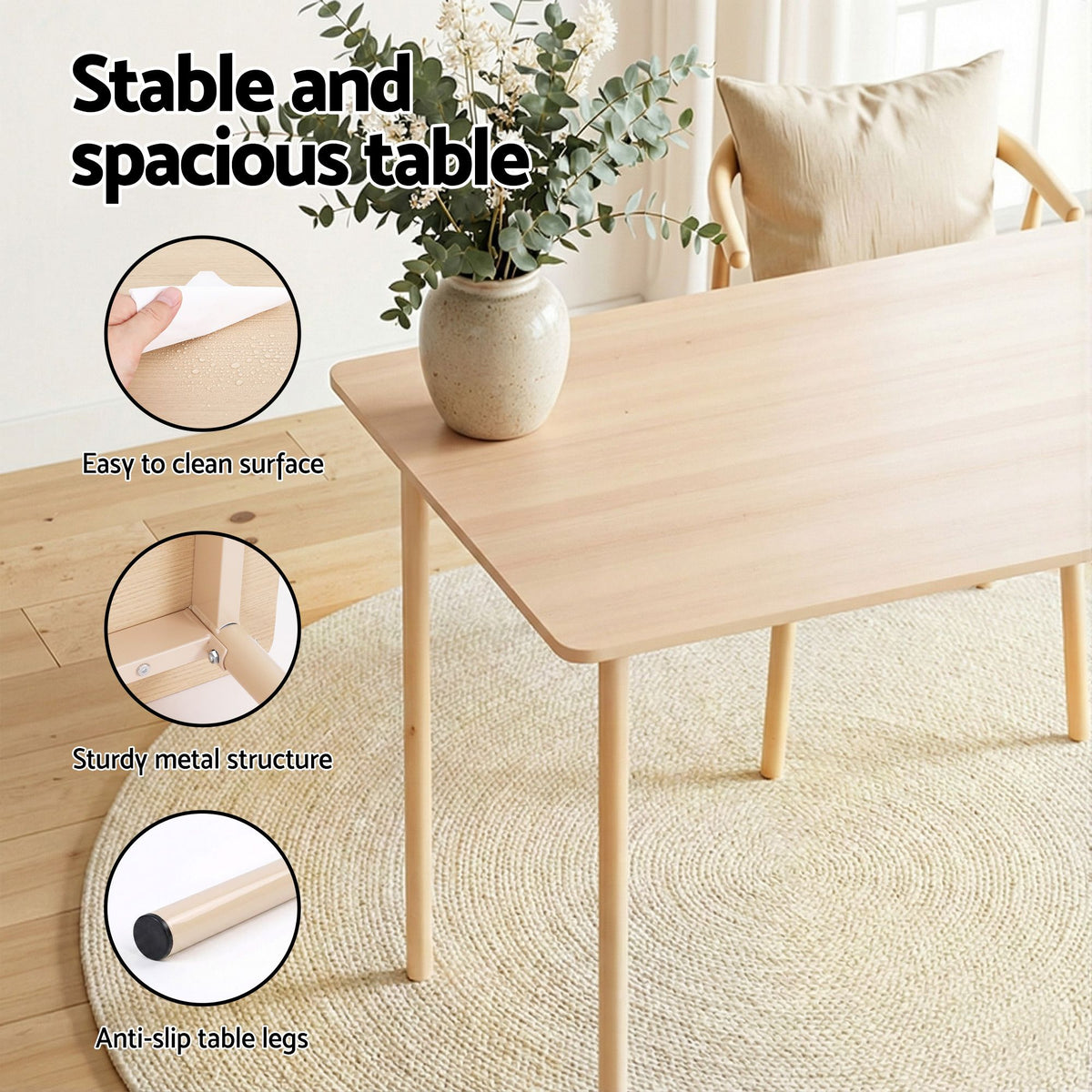 Artiss Dining Table and Chairs Set of 5 Kitchen Furniture Natural Light Green