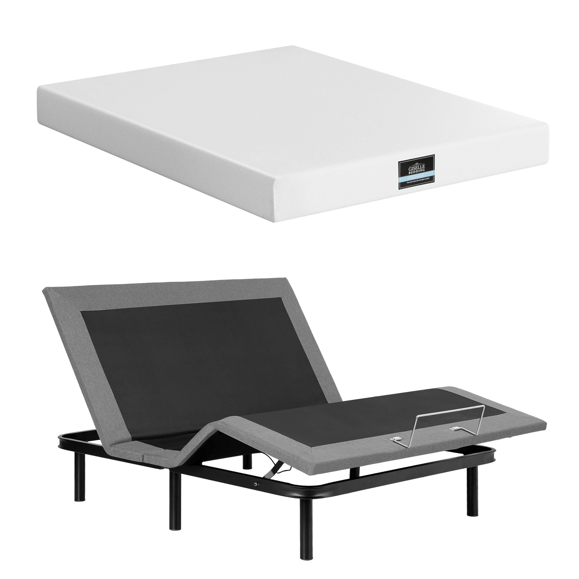 Artiss Double size bed frame & Giselle Bedding Double Mattress Combo, Wireless Remote, Black