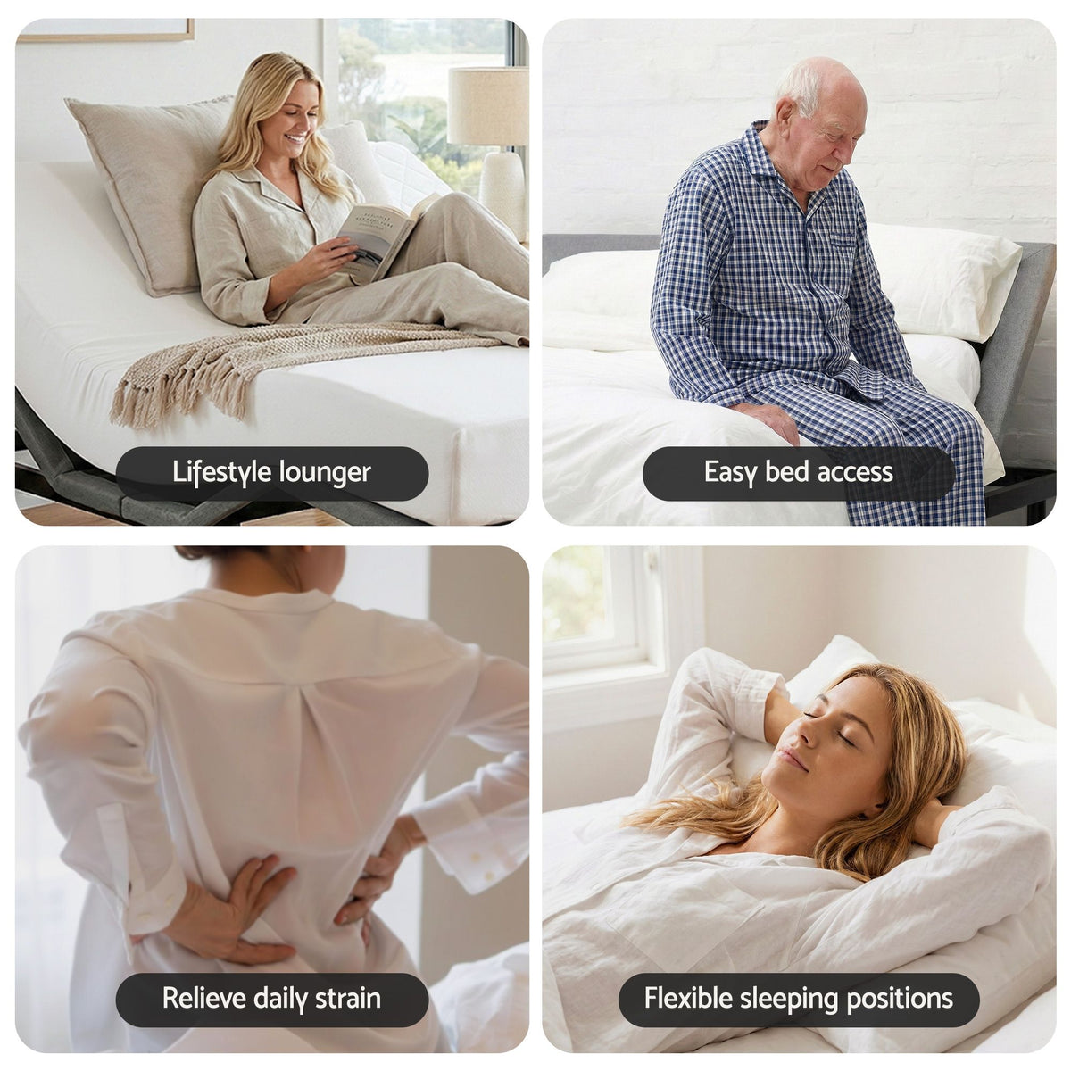 Artiss Double size bed frame & Giselle Bedding Double Mattress Combo, Wireless Remote, Black