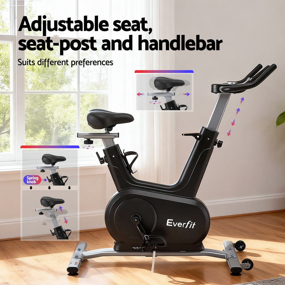 Everfit Exercise Bike Electromagnetic Smart Home Fitness 24-Level Resistance 120kg Bluetooth