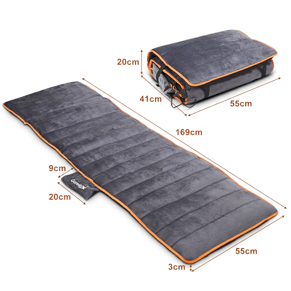 10 Motor Full Body Massager Plush Mat Soothing Vibration Massage Home Comfort