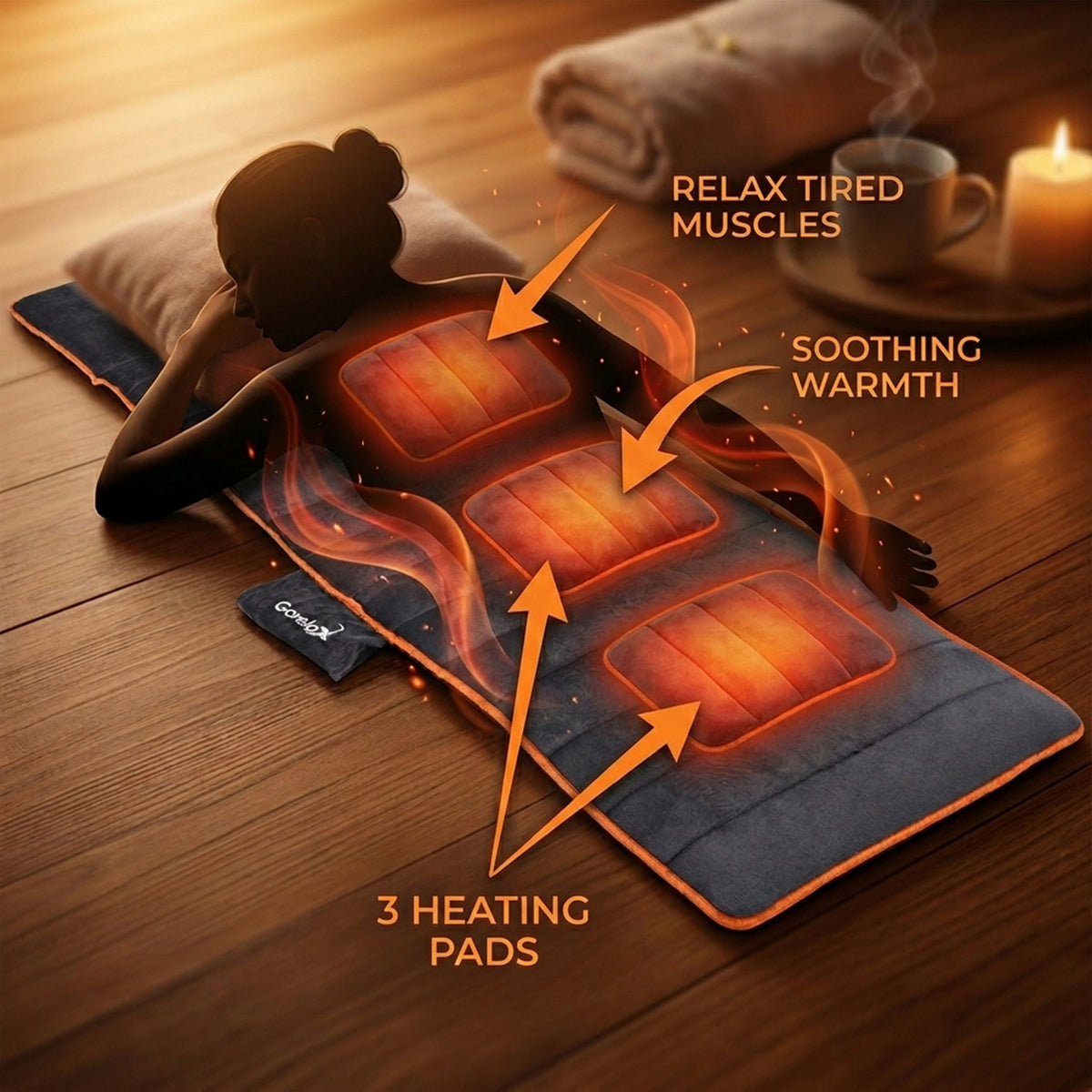 10 Motor Full Body Massager Plush Mat Soothing Vibration Massage Home Comfort