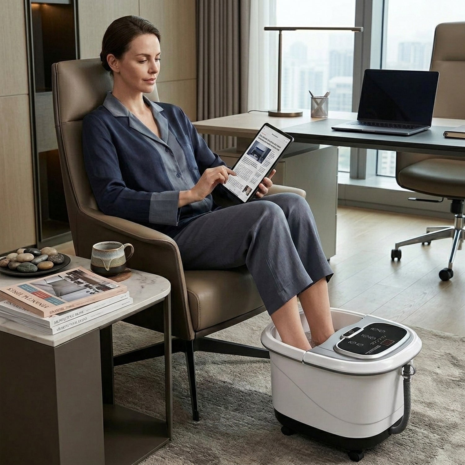 Multifunctional Electric Foot Spa Bath Massager Motorised Shiatsu Balls