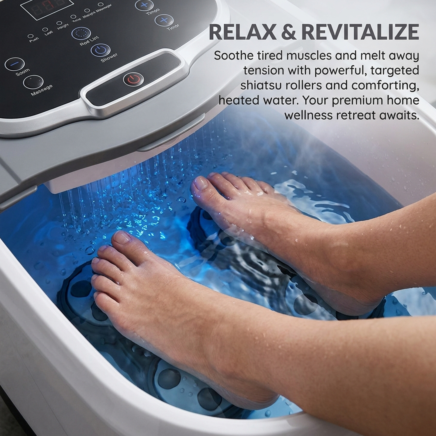 Multifunctional Electric Foot Spa Bath Massager Motorised Shiatsu Balls