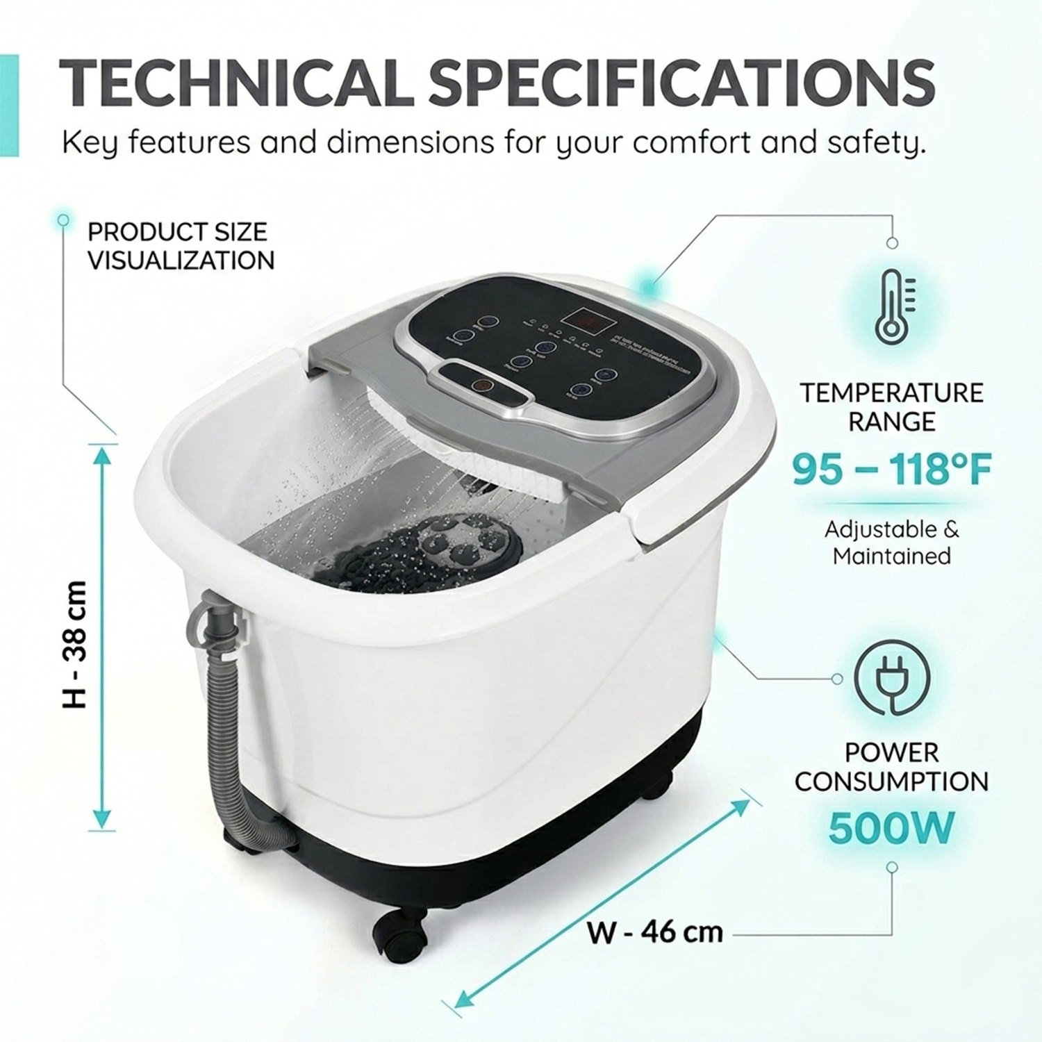 Multifunctional Electric Foot Spa Bath Massager Motorised Shiatsu Balls