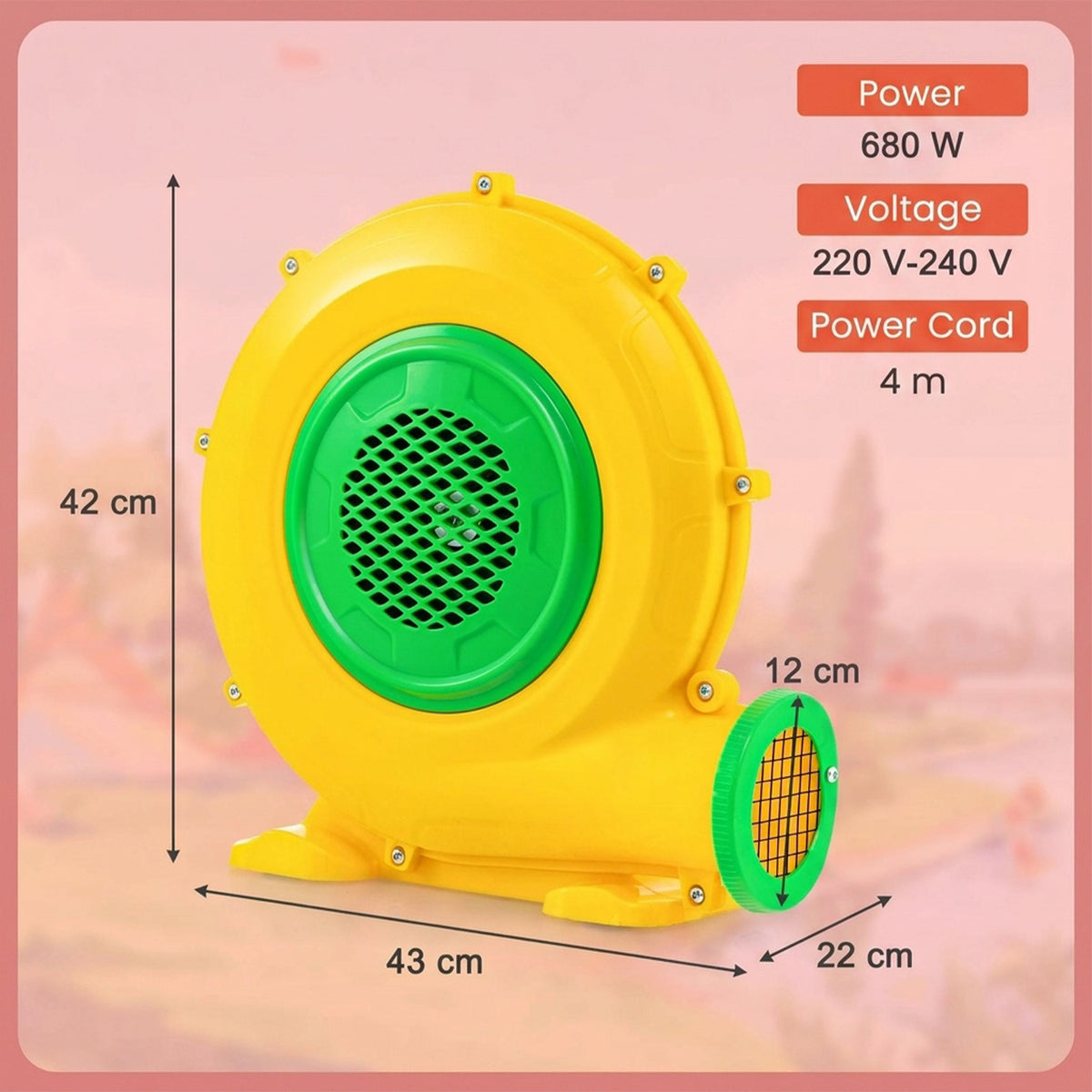 680W 1HP Inflatable Air Blower 2100PA Water Slide Bounce House Jumping Castle