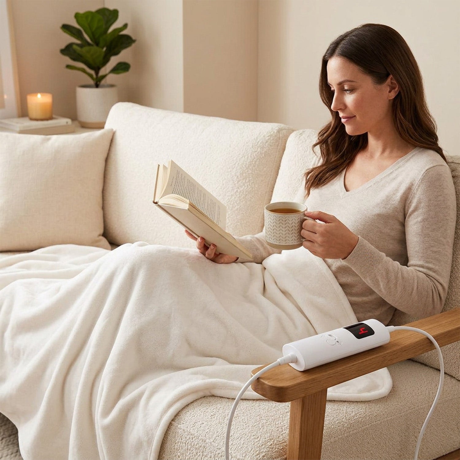 Bedding Electric Blanket with Controller and 9 Heat Settings Home Bedroom