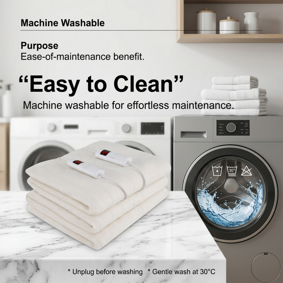 Bedding Electric Blanket with Controller and 9 Heat Settings Home Bedroom