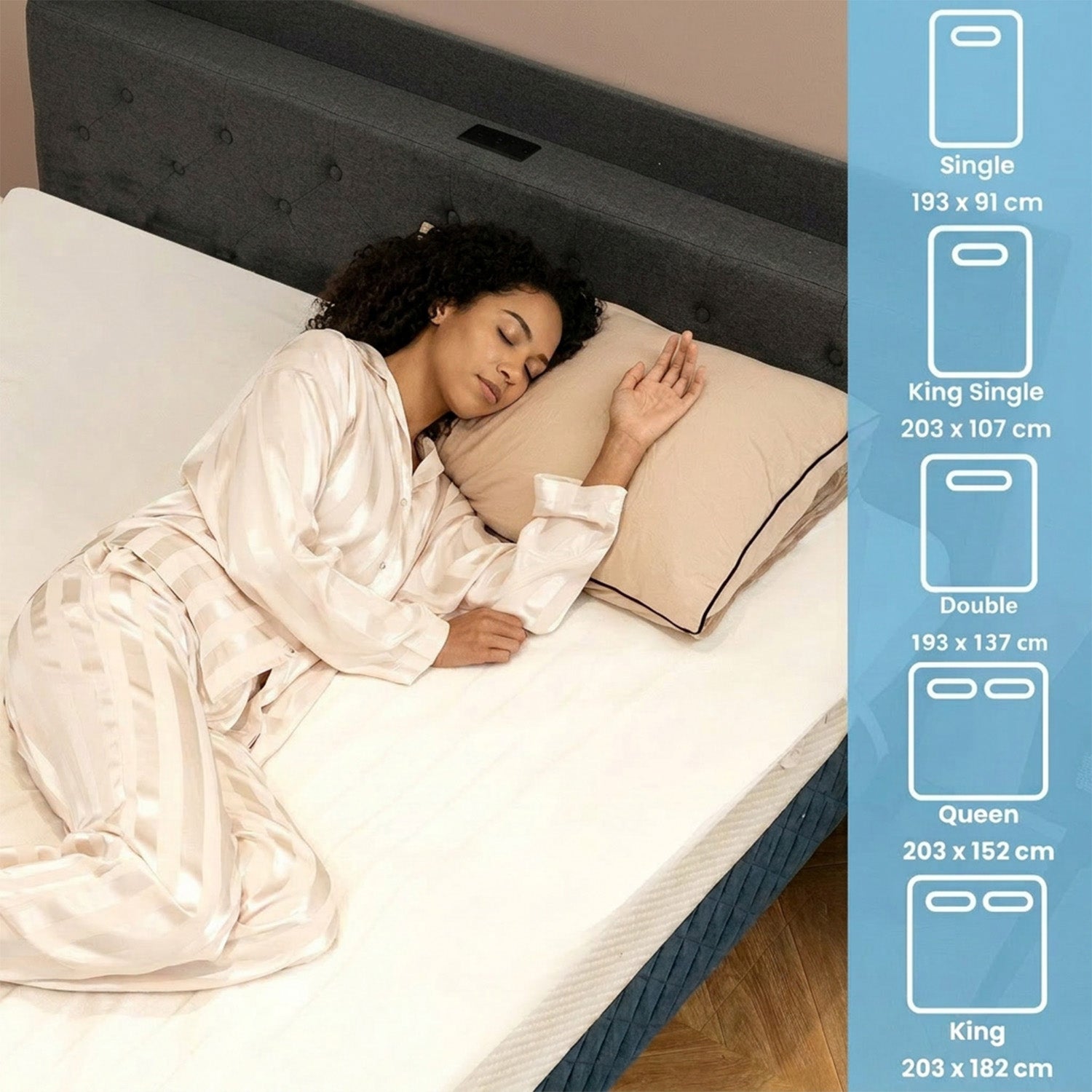Bedding Electric Blanket with Controller and 9 Heat Settings Home Bedroom