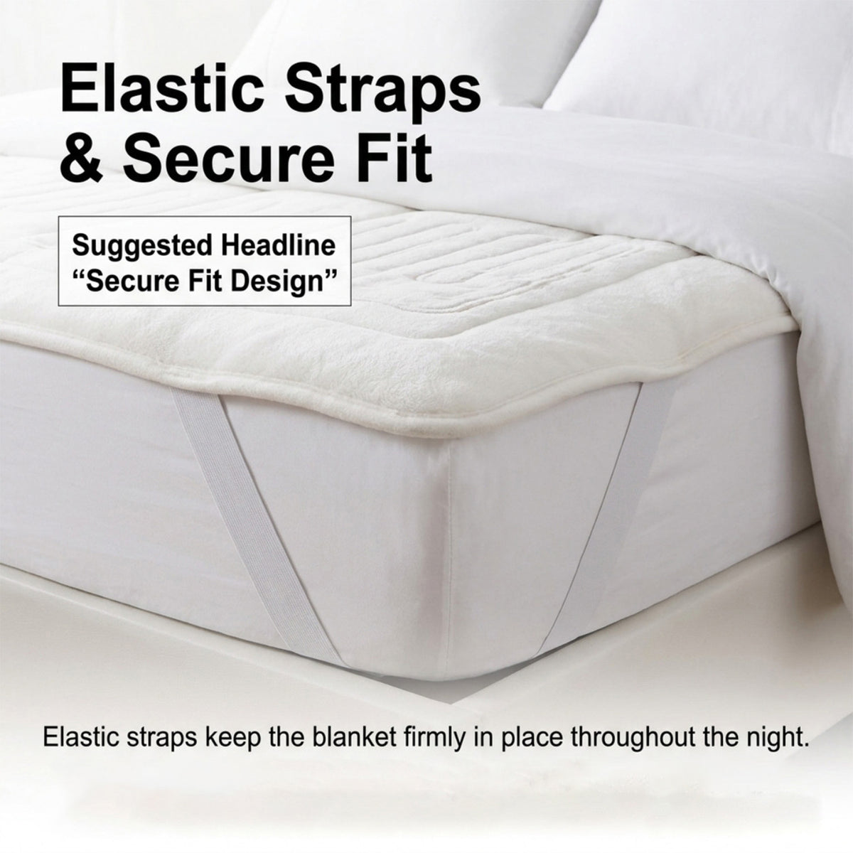 Bedding Electric Blanket with Controller and 9 Heat Settings Home Bedroom