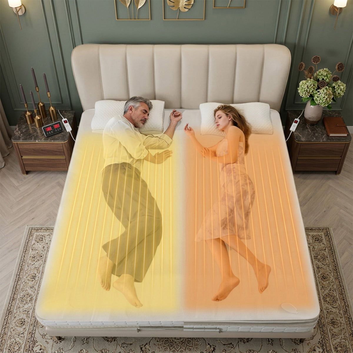 Bedding Electric Blanket with Controller and 9 Heat Settings Home Bedroom