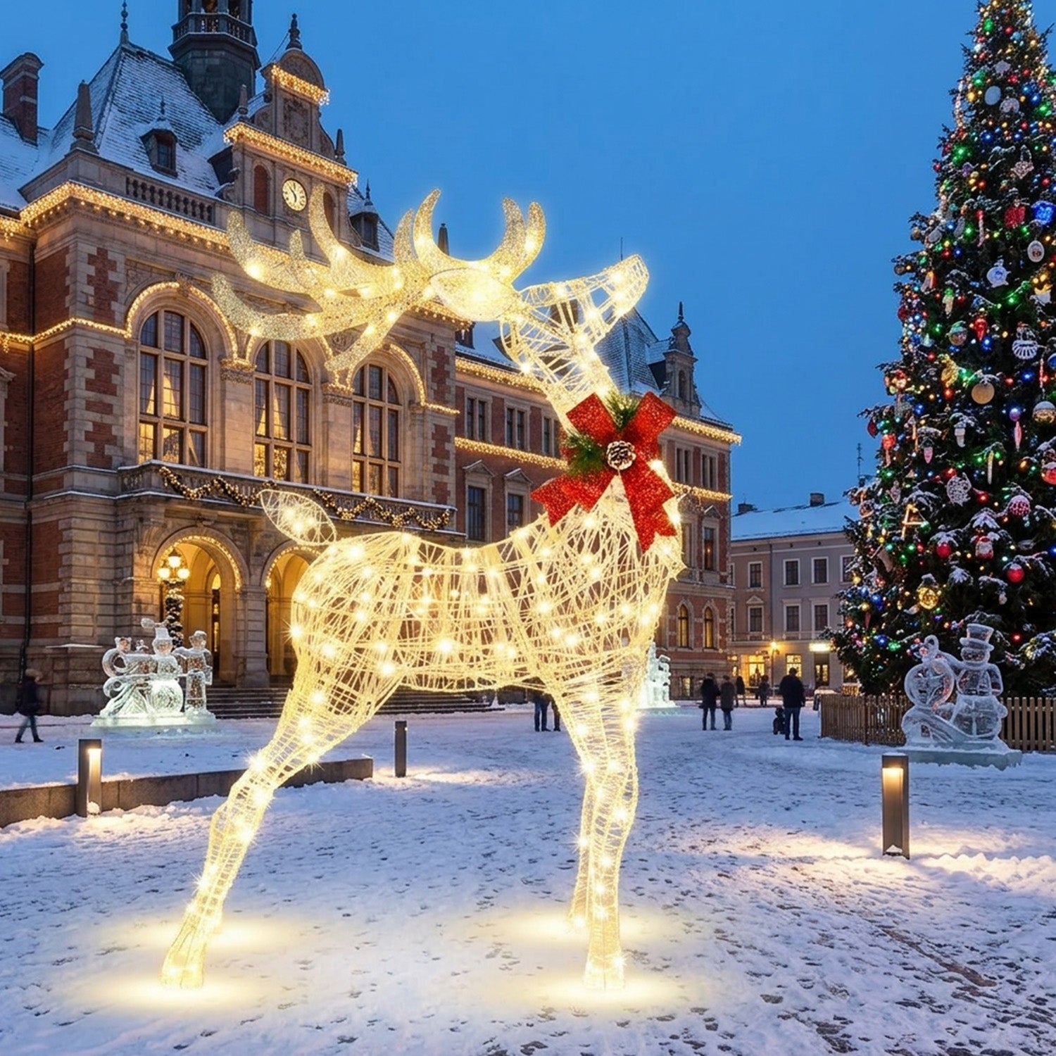 Christmas Lighted Reindeer 120 LED Bulbs Indoor Outdoor Xmas Yard Decoration