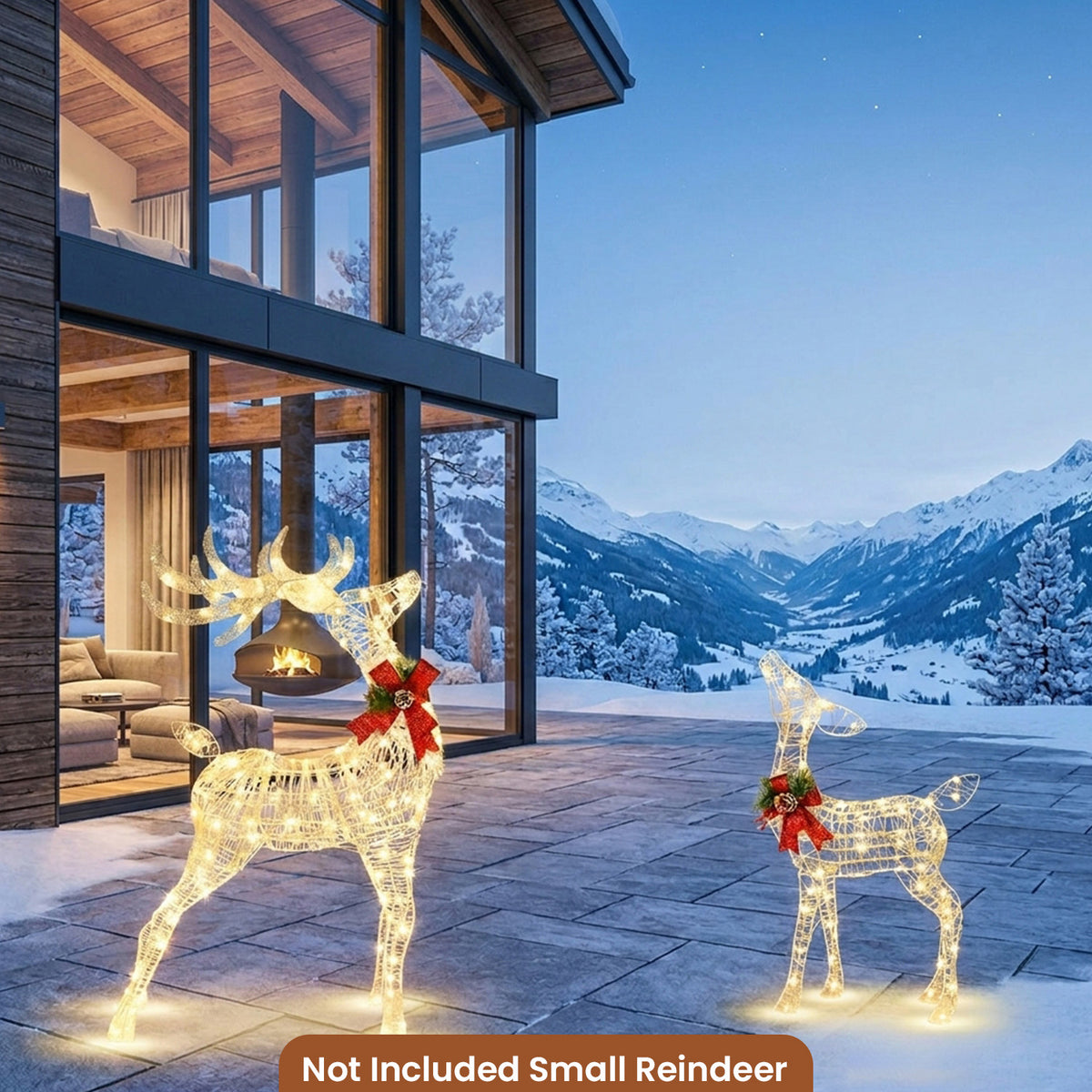 Christmas Lighted Reindeer 120 LED Bulbs Indoor Outdoor Xmas Yard Decoration